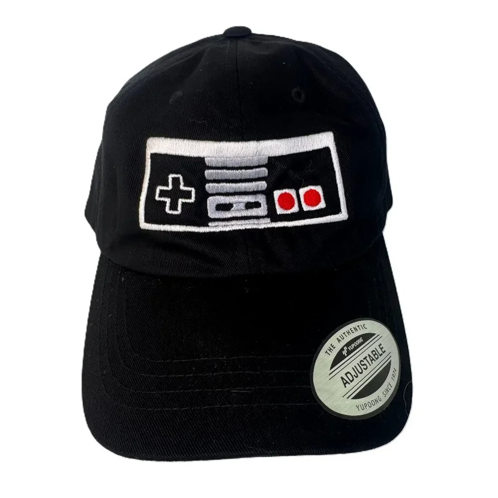 Classic NES Controller Embroidered Baseball Cap Hat 6 Panel Super Gaming Gamer - Picture 1 of 12